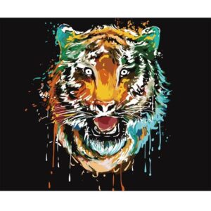 DIY Painting By Numbers Colorful Animals Oil Painting