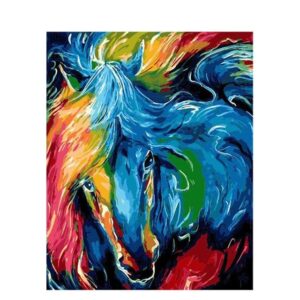 DIY Painting By Numbers Colorful Animals Oil Painting