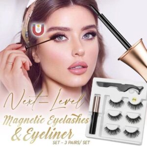 Next Level Magnetic Eyelashes and Eyeliner Set (3 Pairs Set)