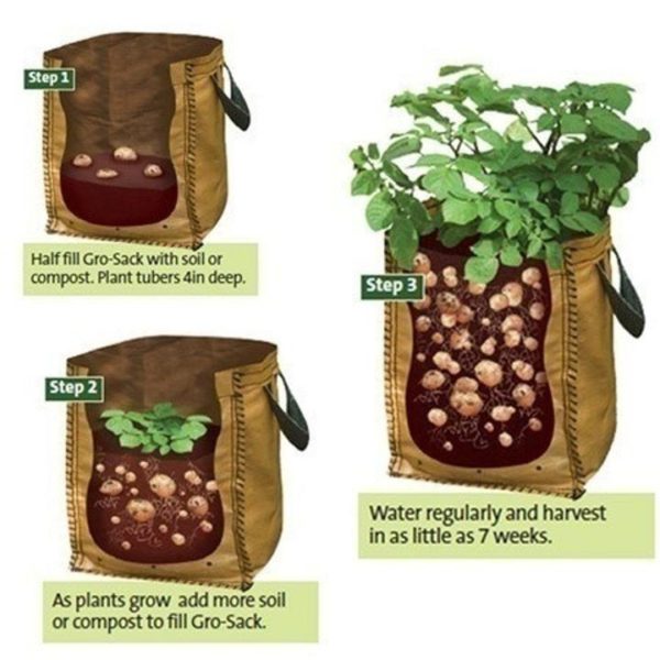 30L Large Capacity Potato Grow Planter PE Container Bag Pouch Tomato Vegetables Garden Outdoor