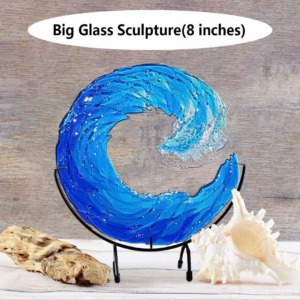 Ocean Wave Fused Glass Sculpture