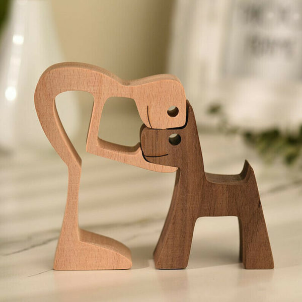 🐕😺Pet lover gifts |Wood sculpture |Table ornaments |Carved wood decor | Pet memorial | For puppies | Mother's Day Gift