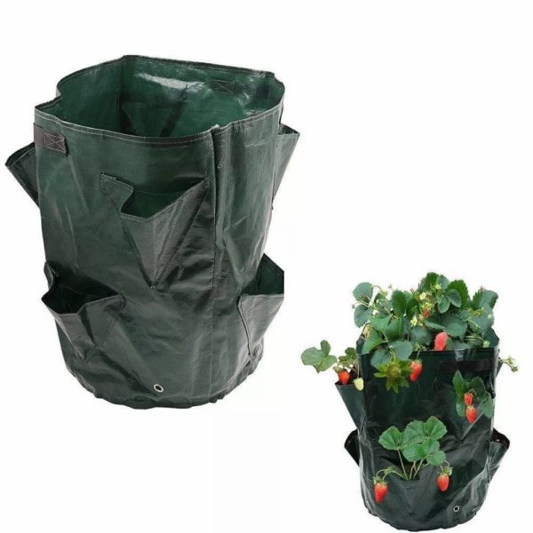 8 Pockets Potato Strawberry Planter Balcony Strawberry Planting Bag Herbs Vegetables Garden