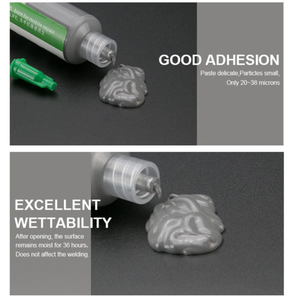 BGA solder paste containing lead Sn63/Pb37 melting point 183°C.