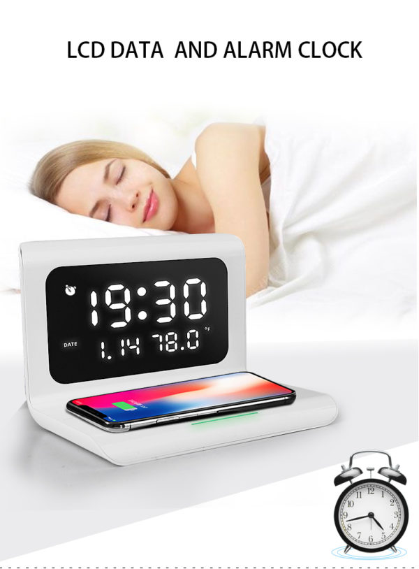 (💝Early Mother's Day Promotion 50% OFF) 2021 New Creative Wireless Phone Charging station with Digital Alarm Clock