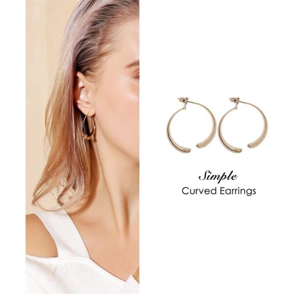 (Summer Flash Sale- 50% OFF) Simple Curved Earrings