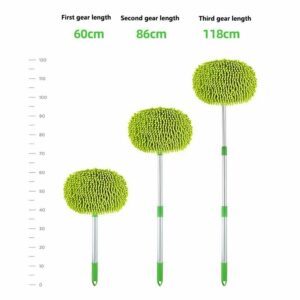 S Upgrade Three section telescopic car washing brushes mop With A Replacement Brush head cover