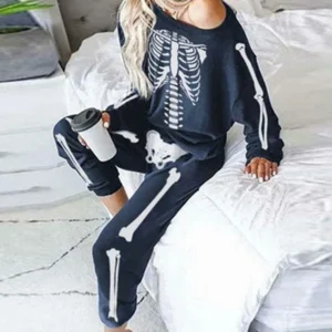 HALLOWEEN SKULL SLANTED SHOULDER SUIT