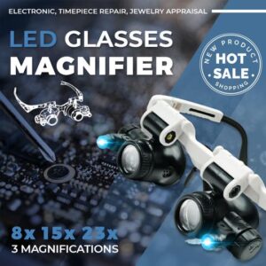 🎅New Year limited time offer🎄LED Glasses Magnifier 8x 15x 23x