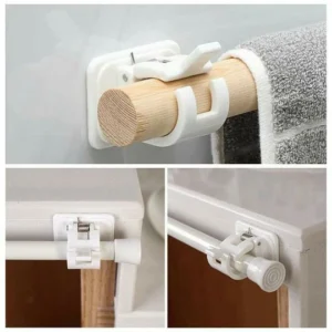 (🔥SUMMER HOT SALE - SAVE 50% OFF) Nail-free Adjustable Rod Bracket Holders&Set of 2 Pcs(BUY 3 SETS GET 1 FREE)