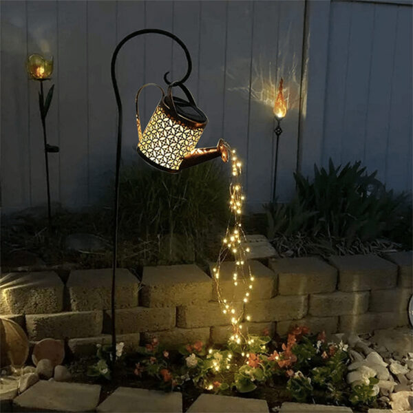 Solar Waterfall Lights Outdoor Garden Decor Yard Romantic Atmosphere