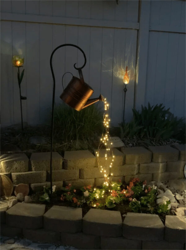 Solar Waterfall Lights Outdoor Garden Decor Yard Romantic Atmosphere