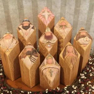 (🎄CHRISTMAS HOT SALE-50% OFF)Heaven Nativity Tree Pillar Statues Set（9Pcs）