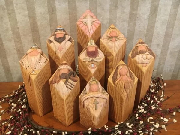 (🎄CHRISTMAS HOT SALE-50% OFF)Heaven Nativity Tree Pillar Statues Set（9Pcs）