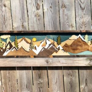 Handmade Wood Mountain Wall Art