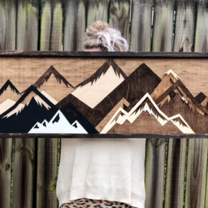 Handmade Wood Mountain Wall Art