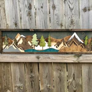 Handmade Wood Mountain Wall Art