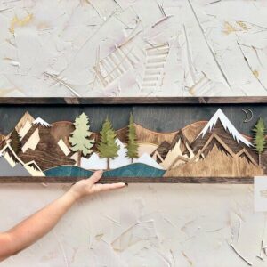 Handmade Wood Mountain Wall Art