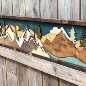 Handmade Wood Mountain Wall Art