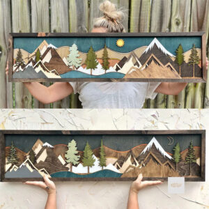 Handmade Wood Mountain Wall Art