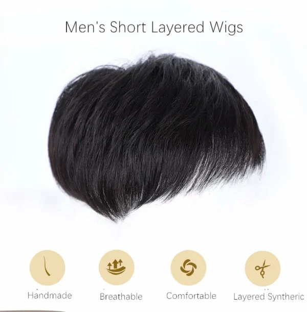 Handicrafted Bhutan black male wig