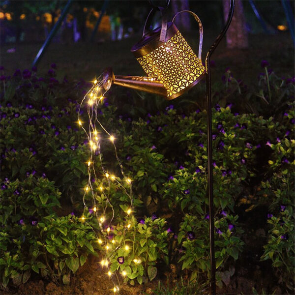 Solar Waterfall Lights Outdoor Garden Decor Yard Romantic Atmosphere