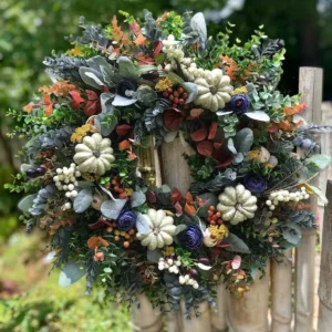 Autumn sale🎃White Pumpkins Ranunculus Wreath (50% discount)