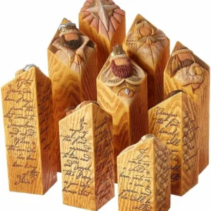 (🎄CHRISTMAS HOT SALE-50% OFF)Heaven Nativity Tree Pillar Statues Set（9Pcs）