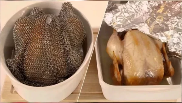 (Juicy Roasted🍗) Stainless Steel Chainmail Baking Cover