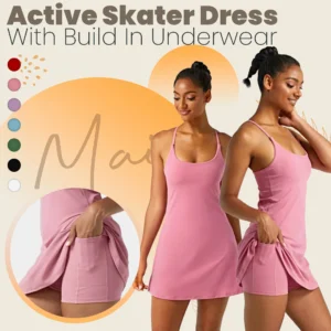 Maia Active Skater Dress With Build In Underwear