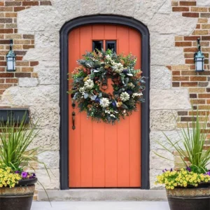 Autumn sale🎃White Pumpkins Ranunculus Wreath (50% discount)