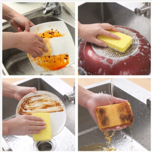 Kitchen Cleaning Brush Degreasing Artifact Wood Pulp Sponge