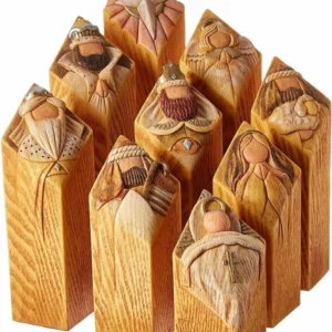 (🎄CHRISTMAS HOT SALE-50% OFF)Heaven Nativity Tree Pillar Statues Set（9Pcs）