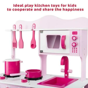 Wood Kitchen Toy Kids Cooking Pretend Play Set Wooden Playset Tool Bench for Kids