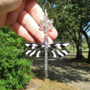 Snowflake Dragonfly Glittering Christmas Ornament