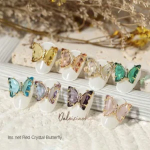 3D Crystal Butterfly Nail Charms (5PCS)