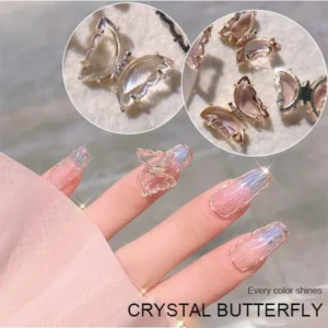 3D Crystal Butterfly Nail Charms (5PCS)