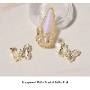 3D Crystal Butterfly Nail Charms (5PCS)