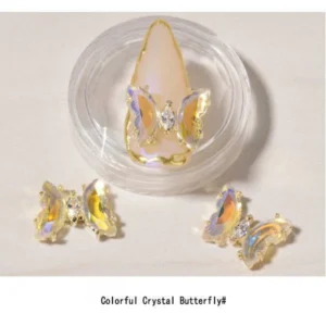 3D Crystal Butterfly Nail Charms (5PCS)