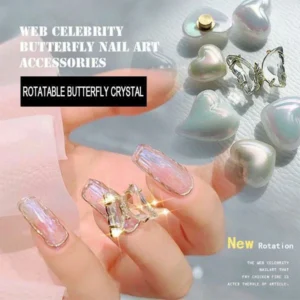 3D Crystal Butterfly Nail Charms (5PCS)