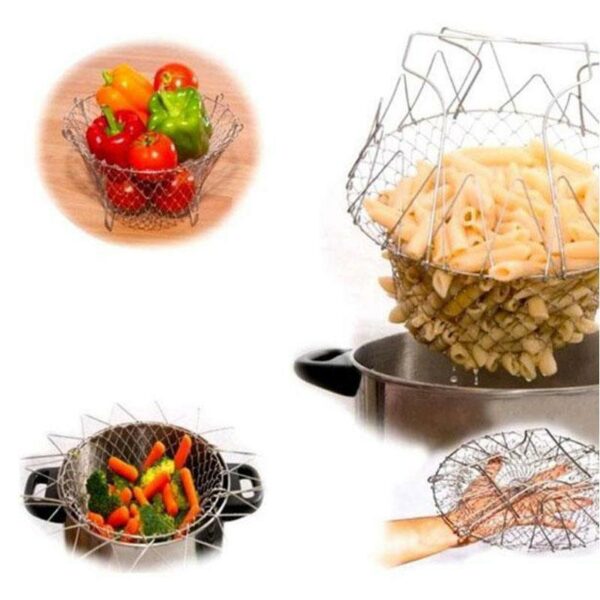 Magical Foldable Stainless Steel Kitchen Basket