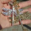 Snowflake Dragonfly Glittering Christmas Ornament