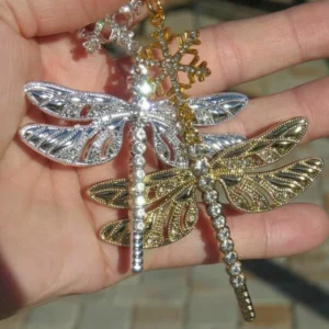 Snowflake Dragonfly Glittering Christmas Ornament