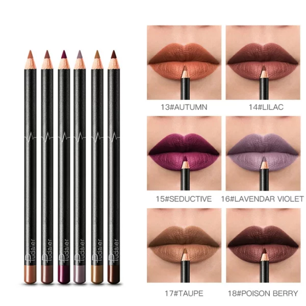 36 Colors Waterproof Non-marking Matt Velvet Lipstick Liner Pencil