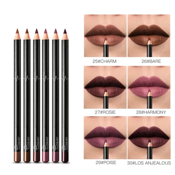 36 Colors Waterproof Non-marking Matt Velvet Lipstick Liner Pencil