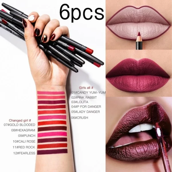 36 Colors Waterproof Non-marking Matt Velvet Lipstick Liner Pencil