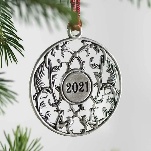 Solid Pewter Christmas Tree Ornament