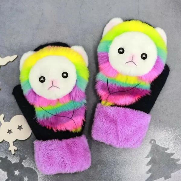 (🎅EARLY CHRISTMAS SALE - 48% OFF) 2021 new cartoon plush knitted gloves🌈