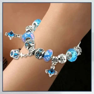 Crystal Blue Exotic Beaded Bracelet