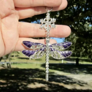 Snowflake Dragonfly Glittering Christmas Ornament